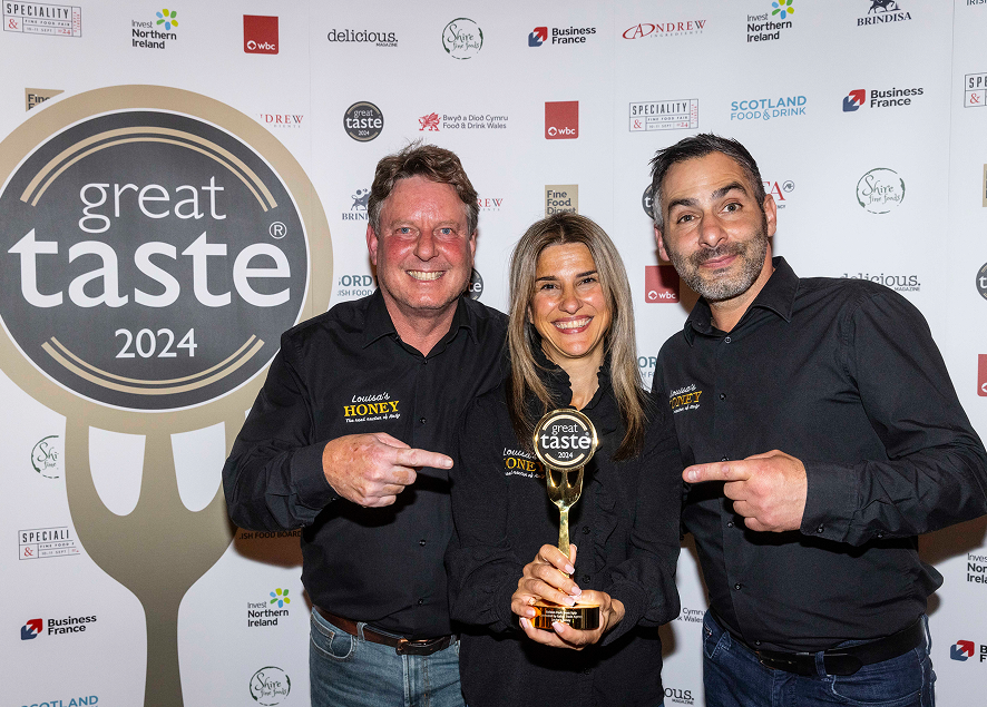 GF24 Italy - Louisas Honey - L to R Peter Foster, Louisa Georgiou & Simon Georgiou (2)